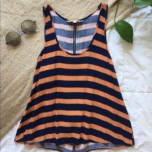 Orange and Navy Tank top